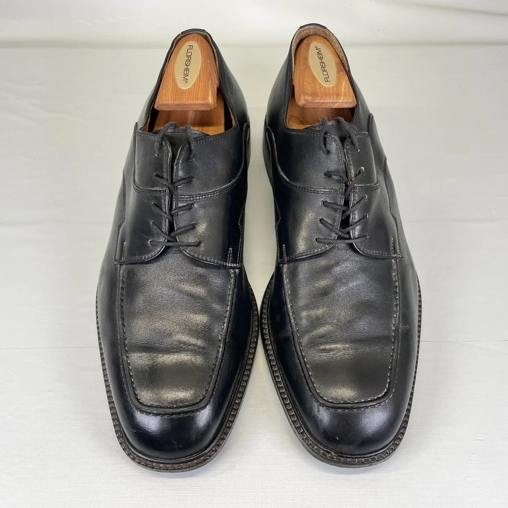 Florsheim Imperial Blucher Oxford Shoes Mens Size 10 D Black Leather Lace Up